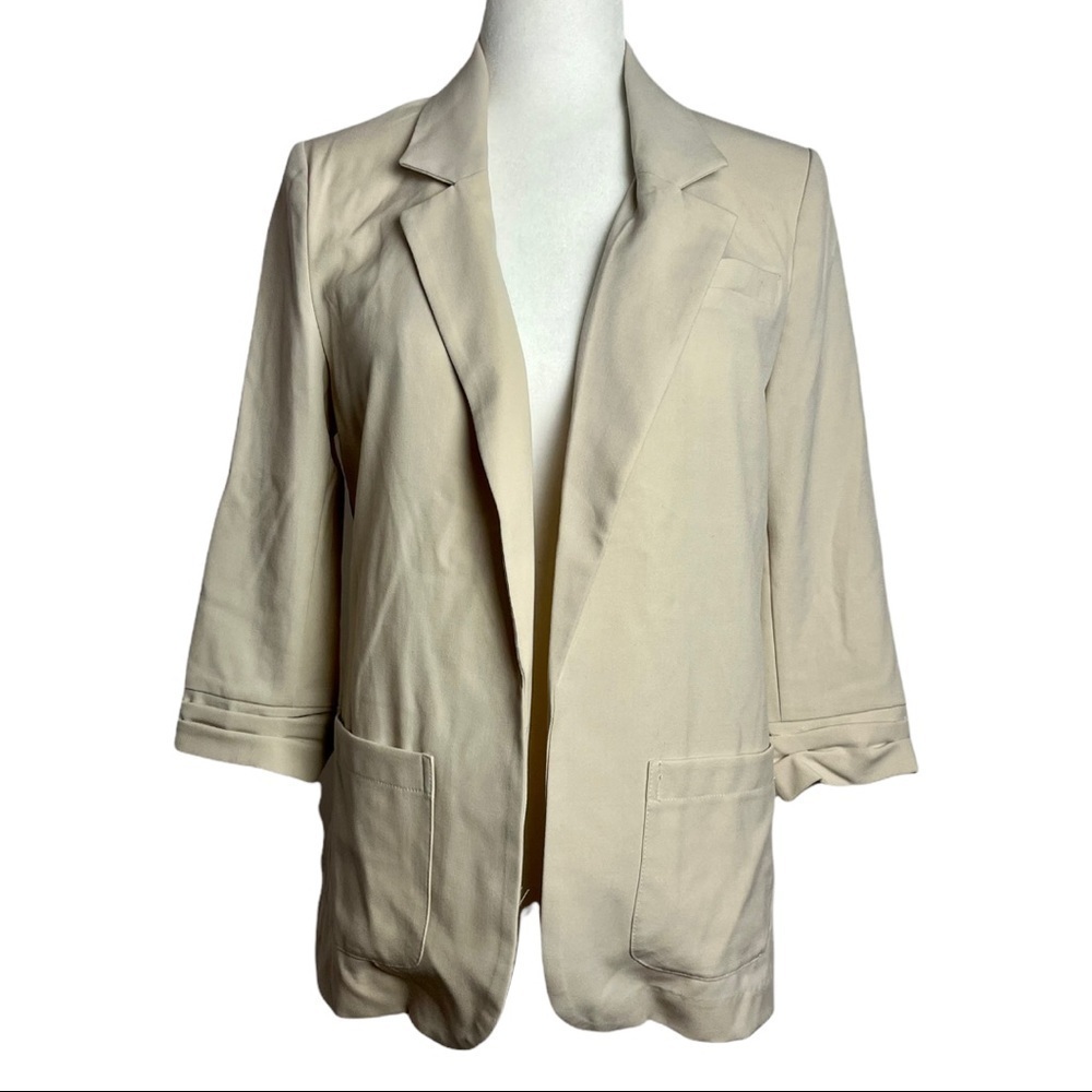 Y2K Forever 21 Open Front Boyfriend Blazer Beige Size S